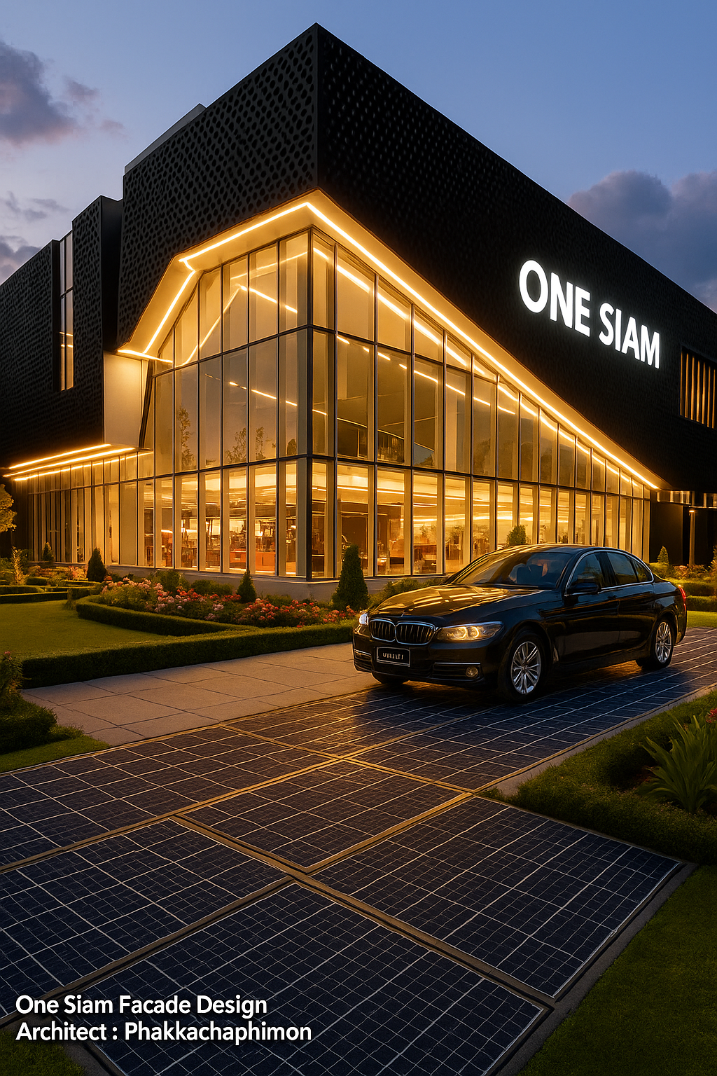 พื้นทางเดินโซล่าเซลล์พร้อมจุดชาร์จพลังงาน