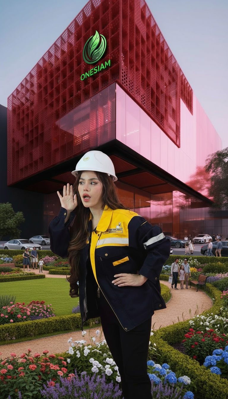 ฟาซาดโรงแรม OneSiam พร้อมแสงไฟหรูหรา